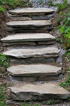 Stone Steps in Hill for Garden